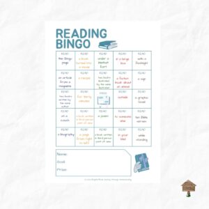 Free Reading Bingo Printable for kids
